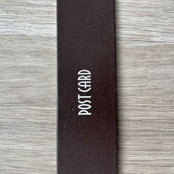 Vintage Post Card XS/S Italian Leather Belt Dark Brown‎ Double Prong Buckle